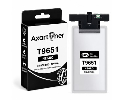 Compatible Epson T9651 Negro Cartucho de Tinta Pigmentada C13T965140 para WorkForce Pro WF-M5298, WF-M5299, WF-M5799