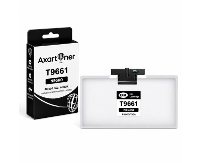 Compatible Epson T9661 Negro Cartucho de Tinta Pigmentada C13T966140 para WorkForce Pro WF-M5298, WF-M5299, WF-M5799