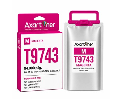Compatible Epson T9743 Magenta Cartucho de Tinta Pigmentada C13T974300 para Epson WorkForce Pro WF-C869