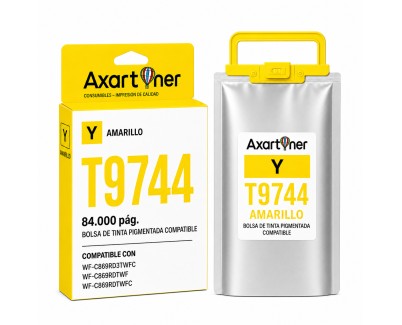 Compatible Epson T9744 Amarillo Cartucho de Tinta Pigmentada C13T974400 para Epson WorkForce Pro WF-C869