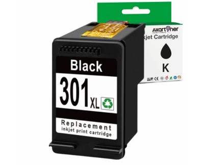 Compatible HP 301XL Negro Cartucho de Tinta CH561EE / CH563EE (muestra nivel de tinta)