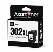 Compatible HP 302XL Negro Cartucho de Tinta F6U66AE / F6U68AE (muestra nivel de tinta)