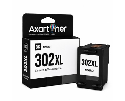 Compatible HP 302XL Negro Cartucho de Tinta F6U66AE / F6U68AE (muestra nivel de tinta)