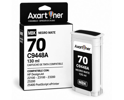 Compatible HP 70 / C9448A Negro Mate Cartucho de Tinta Pigmentada para DesignJet Z2100, Z3100, Z3200, Z5200, Z5400