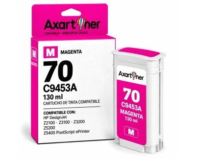 Compatible HP 70 / C9453A Magenta Cartucho de Tinta Pigmentada para DesignJet Z2100, Z3100, Z3200, Z5200, Z5400
