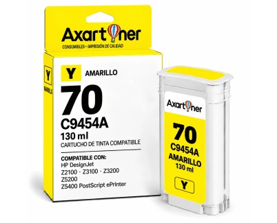 Compatible HP 70 / C9454A Amarillo Cartucho de Tinta Pigmentada para DesignJet Z2100, Z3100, Z3200, Z5200, Z5400