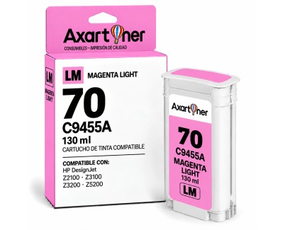 Compatible HP 70 / C9455A Magenta Light Cartucho de Tinta Pigmentada para DesignJet Z2100, Z3100, Z3200, Z5200, Z5400