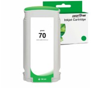 Compatible HP 70 / C9457A Verde Cartucho de Tinta Pigmentada para DesignJet Z3100, Z3200