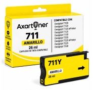 Compatible HP 711 Amarillo Cartucho de Tinta CZ132A para Designjet T100, T120, T120 ePrinter, T125, T130, T520, T520 ePrinter, T525, T530
