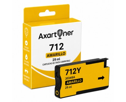 Compatible HP 712 Amarillo Cartucho de Tinta 3ED69A para HP DesignJet Studio 24 / 36 - DesignJet T210 / T230 / T250 / T630 / T650