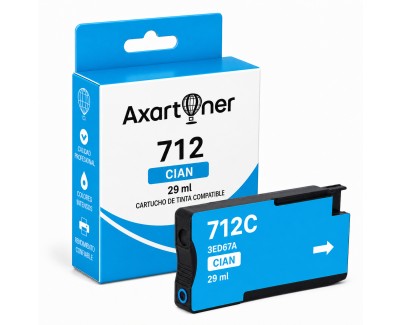 Compatible HP 712 Cyan Cartucho de Tinta 3ED67A para HP DesignJet Studio 24 / 36 - DesignJet T210 / T230 / T250 / T630 / T650