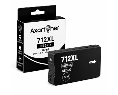 Compatible HP 712XL Negro Cartucho de Tinta 3ED71A para HP DesignJet Studio 24 / 36 - DesignJet T210 / T230 / T250 / T630 / T650