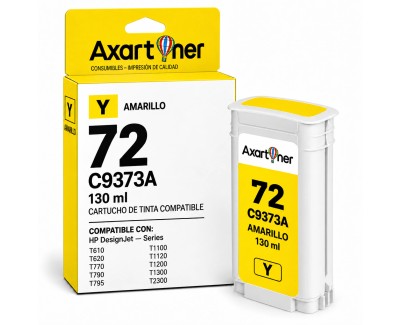 Compatible HP 72 Amarillo Cartucho de Tinta C9373A para DesignJet T1100 T1120 T1200 T1300 T1708 T2300 T610 T620 T770 T790 T795