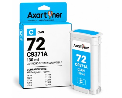 Compatible HP 72 Cyan Cartucho de Tinta C9371A para DesignJet T1100 T1120 T1200 T1300 T1708 T2300 T610 T620 T770 T790 T795