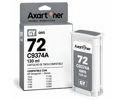 Compatible HP 72 Gris Cartucho de Tinta C9374A para DesignJet T1100 T1120 T1200 T1300 T1708 T2300 T610 T620 T770 T790 T795
