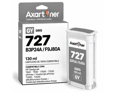 Compatible HP 727 Gris Cartucho de Tinta B3P24A / F9J80A para DesignJet T1500, T1530, T2500, T2530, T920, T930