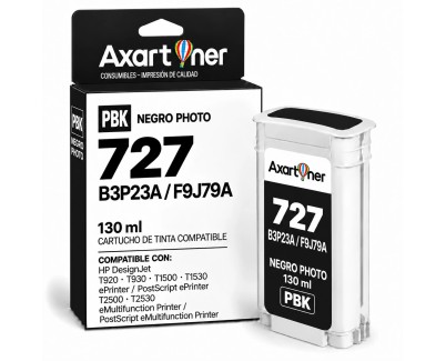 Compatible HP 727 Negro Photo Cartucho de Tinta B3P23A / F9J79A para DesignJet T1500, T1530, T2500, T2530, T920, T930