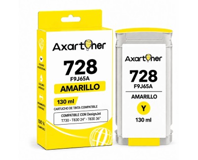 Compatible HP 728 Amarillo Cartucho de Tinta F9J65A/F9J61A para HP DesignJet T730, T830