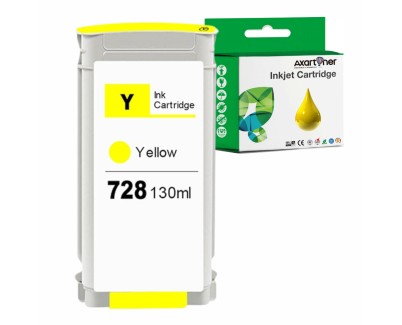 Compatible HP 728 Amarillo Cartucho de Tinta F9J65A/F9J61A para HP DesignJet T730, T830