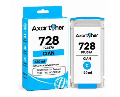 Compatible HP 728 Cyan Cartucho de Tinta F9J67A / F9J63A para HP DesignJet T730, T830