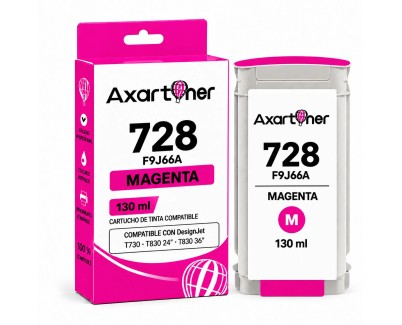 Compatible HP 728 Magenta Cartucho de Tinta F9J66A / F9J62A para HP DesignJet T730, T830