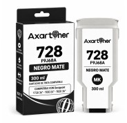 Compatible HP 728 Negro Mate Cartucho de Tinta Pigmentada F9J68A / F9J64A para HP DesignJet T730, T830