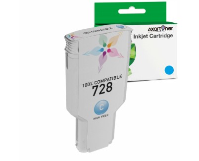 Compatible HP 728 Cyan Cartucho de Tinta F9J67A / F9J63A para HP DesignJet T730, T830