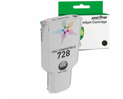 Compatible HP 728 Negro Mate Cartucho de Tinta Pigmentada F9J68A / F9J64A para HP DesignJet T730, T830