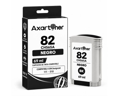 Compatible HP 82 Negro Cartucho de Tinta CH565A