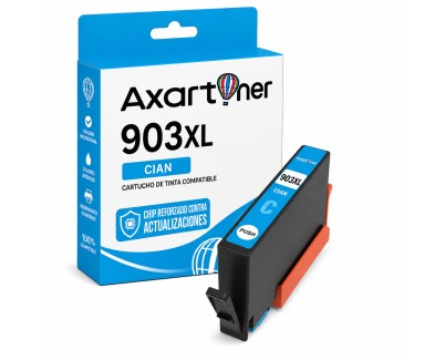 Compatible HP 903XL - Chip reforzado contra actualizaciones - Cyan Cartucho de Tinta T6M03AE / T6L87AE