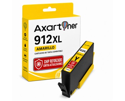 Compatible HP 912XL Amarillo - Chip Actualizado Funciona en Impresoras que terminan en E - Cartucho de Tinta 3YL83AE / 3YL79AE