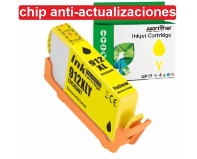 Compatible HP 912XL - Chip Anti-Actualizaciones - Amarillo Cartucho de Tinta (No funciona en impresoras que acaban en E) 3YL83AE / 3YL79AE