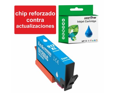 Compatible HP 912XL  Cyan - Chip Actualizado Funciona en Impresoras que terminan en E - Cartucho de Tinta 3YL81AE / 3YL77AE