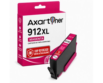 Compatible HP 912XL Magenta - Chip Actualizado Funciona en Impresoras que terminan en E - Cartucho de Tinta 3YL82AE / 3YL78AE