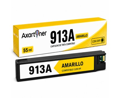 Compatible HP 913A (chip actualizado) Amarillo Cartucho de Tinta Pigmentada F6T79AE