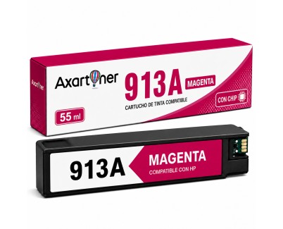 Compatible HP 913A (chip actualizado) Magenta Cartucho de Tinta Pigmentada F6T78AE
