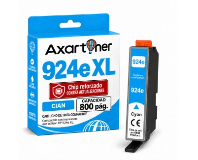 Compatible HP 924e XL / 924 Cyan Cartucho de Tinta 4K0U7NE para HP OfficeJet 8120 / 8120e / 8122e / 8123 / 8124e / 8125e / 8130 / 8130e / 8132e / 8133 / 8134e / 8135e / 8138e / 8139e