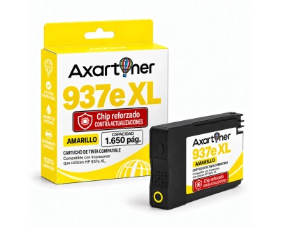 Compatible HP 937e XL Amarillo (Chip reforzado contra actualizaciones) Cartucho de Tinta 4S6W8NE / 4S6W4NE para HP OfficeJet Pro 9110b, 9117b, 9120b, 9120e, 9122e, 9125e, 9130b, 9132e, 9135e, 9720e, 9730e