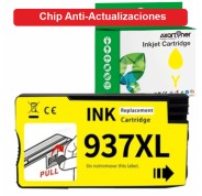 Compatible HP 937e XL Amarillo (Chip reforzado contra actualizaciones) Cartucho de Tinta 4S6W8NE / 4S6W4NE para HP OfficeJet Pro 9110 / 9117 / 9120 / 9122 / 9123 / 9125 / 9128 / 9130 / 9132 / 9133 / 9135 / 9720 / 9730