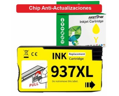 Compatible HP 937e XL Amarillo (Chip reforzado contra actualizaciones) Cartucho de Tinta 4S6W8NE / 4S6W4NE para HP OfficeJet Pro 9110 / 9117 / 9120 / 9122 / 9123 / 9125 / 9128 / 9130 / 9132 / 9133 / 9135 / 9720 / 9730
