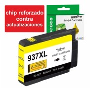 Compatible HP 937e XL Amarillo (Chip reforzado contra actualizaciones) Cartucho de Tinta 4S6W8NE / 4S6W4NE para HP OfficeJet Pro 9110b, 9117b, 9120b, 9120e, 9122e, 9125e, 9130b, 9132e, 9135e, 9720e, 9730e