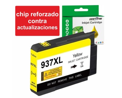 Compatible HP 937e XL Amarillo (Chip reforzado contra actualizaciones) Cartucho de Tinta 4S6W8NE / 4S6W4NE para HP OfficeJet Pro 9110b, 9117b, 9120b, 9120e, 9122e, 9125e, 9130b, 9132e, 9135e, 9720e, 9730e