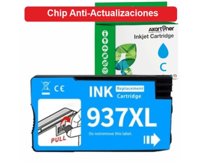 Compatible HP 937e XL Cyan (Chip reforzado contra actualizaciones) Cartucho de Tinta 4S6W6NE / 4S6W2NE para HP OfficeJet Pro 9110 / 9117 / 9120 / 9122 / 9123 / 9125 / 9128 / 9130 / 9132 / 9133 / 9135 / 9720 / 9730