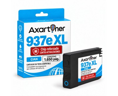 Compatible HP 937e XL Cyan (Chip reforzado contra actualizaciones) Cartucho de Tinta 4S6W6NE / 4S6W2NE para HP OfficeJet Pro 9110b, 9117b, 9120b, 9120e, 9122e, 9125e, 9130b, 9132e, 9135e, 9720e, 9730e