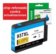 Compatible HP 937e XL Cyan (Chip reforzado contra actualizaciones) Cartucho de Tinta 4S6W6NE / 4S6W2NE para HP OfficeJet Pro 9110b, 9117b, 9120b, 9120e, 9122e, 9125e, 9130b, 9132e, 9135e, 9720e, 9730e