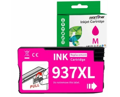 Compatible HP 937e XL Magenta Cartucho de Tinta 4S6W3NE para HP OfficeJet Pro 9110 / 9117 / 9120 / 9122 / 9123 / 9125 / 9128 / 9130 / 9132 / 9133 / 9135 / 9720 / 9730