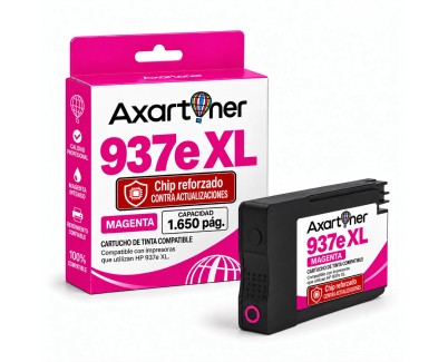 Compatible HP 937e XL Magenta (Chip reforzado contra actualizaciones) Cartucho de Tinta 4S6W7NE / 4S6W3NE para HP OfficeJet Pro 9110b, 9117b, 9120b, 9120e, 9122e, 9125e, 9130b, 9132e, 9135e, 9720e, 9730e