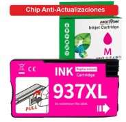 Compatible HP 937e XL Magenta (Chip reforzado contra actualizaciones) Cartucho de Tinta 4S6W7NE / 4S6W3NE para HP OfficeJet Pro 9110 / 9117 / 9120 / 9122 / 9123 / 9125 / 9128 / 9130 / 9132 / 9133 / 9135 / 9720 / 9730