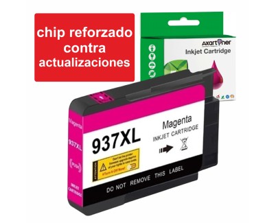Compatible HP 937e XL Magenta (Chip reforzado contra actualizaciones) Cartucho de Tinta 4S6W7NE / 4S6W3NE para HP OfficeJet Pro 9110b, 9117b, 9120b, 9120e, 9122e, 9125e, 9130b, 9132e, 9135e, 9720e, 9730e