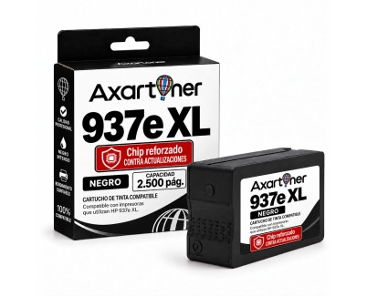 Compatible HP 937e XL Negro (Chip reforzado contra actualizaciones) Cartucho de Tinta 4S6W9NE / 4S6W5NE para HP OfficeJet Pro 9110b, 9117b, 9120b, 9120e, 9122e, 9125e, 9130b, 9132e, 9135e, 9720e, 9730e